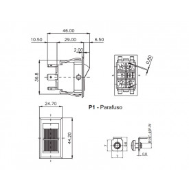 Chave Gangorra / Tecla Plástica Bipolar 15A/120V 14.207 Liga/Desliga/(Liga) Momentânea MFT1FP1Q - Margirius