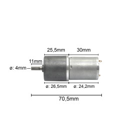 Motor com Redução 12V 46 RPM - Cód. Motor 43