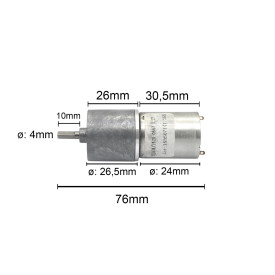 Motor com Redução 6V 248 RPM - Cód. Motor 48