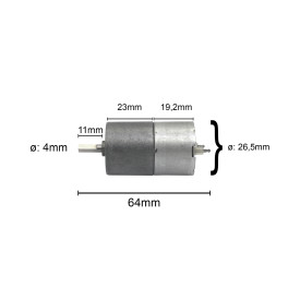 Motor com Redução 12V 18 RPM Cód. Motor 49