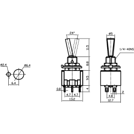 Chave Alavanca com 6 Terminais Liga/Liga MTS-202-F1 - Jietong