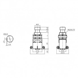 Chave DPDT Foot Switch Momentânea Liga/(Liga) para Solda Fio - PBS-24-212 - Jietong