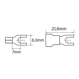 Terminal Forquilha Isolado 16-14 AWG M4-5/32'' 1.1 á 2.5mm² Azul - RF2756 - Eletro Service