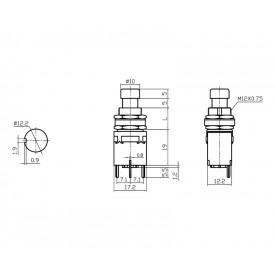 Chave SPDT Foot Switch com Trava Liga/Liga PCI - PBS-24-102P - Jietong