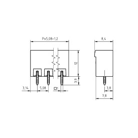 Conector Verde Multipolar STLZ950GV Macho 180º (Vertical) Com as Laterais Fechadas - Passo 5,08mm - 2 a 18 Vias - Phoenix Mecano