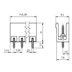 Conector Verde Multipolar STLZ950V Macho 180º (Vertical) Com as Laterais Abertas - Passo 5,08mm - 2 a a 18 Vias - Phoenix Mecano