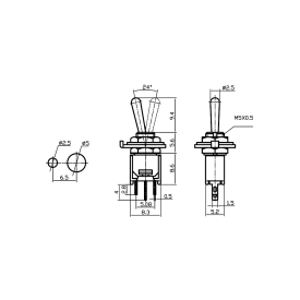 Chave Alavanca com 3 Terminais Liga/Liga 3A/125Vac - SMTS-102-2A1