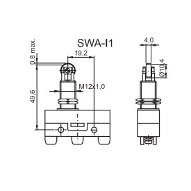 Chave Micro Switch com Êmbolo com Rolete Paralelo - SWA-I1 - Switron