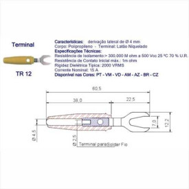 Terminal Forquilha 4mm - Diversas Cores - TR12 - B.B.C