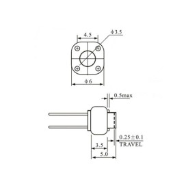 Chave Táctil com 2 Terminais 6x5mm 180° Branca - TSY-6650