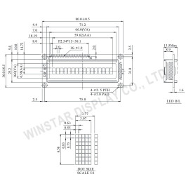 Display LCD 16x01 Verde sem Luz de Fundo (Back Light) WH-1601A-NGG-JT - Winstar