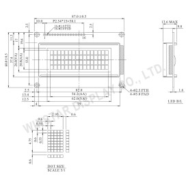 Display LCD 16x04 Verde com Luz de Fundo (Back Light) WH-1604A-YYH-JT - Winstar