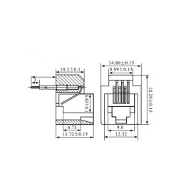 Conector Jack RJ11 6P2C com 2 Fios de 95mm - YH101-623K