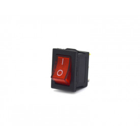 Chave Gangorra / Tecla com 3 Terminais 6A/250V Vermelho com Neon - KCD1-102N/B2
