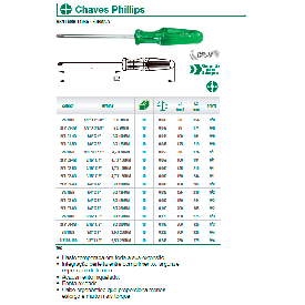Chave Phillips ergonomica N4  3/8''x8'' 217105B - Belzer