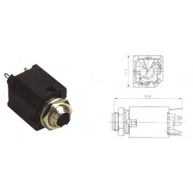 Jack J10 Mono para fixação em Painel com 5 terminais