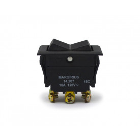 Chave Gangorra / Tecla Plástica Bipolar 15A/120V 14.207 Liga/Desliga/(Liga) Momentânea MFT1FP1Q - Margirius