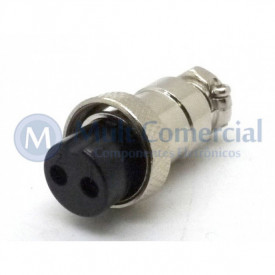 Conector Mike 2 Vias Fêmea JL33053 - Jiali