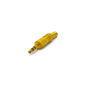 Plug P2 3,5mm Estéreo Metálico com Mola Dourado - 64.1.346