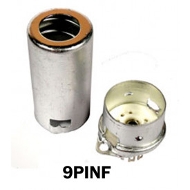 Soquete para Válvula de 9 Pinos (Noval) Cerâmico com Shield (Solda Fio) - 9PINF