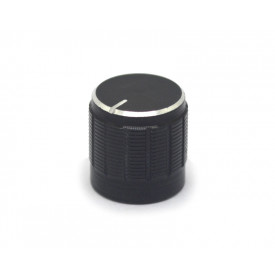 Knob de Alumínio para Potenciômetro de Eixo Estriado - A17x17 - Preto