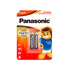 Cartela com 2 Pilhas Palito  AAA  Alcalina - Panasonic