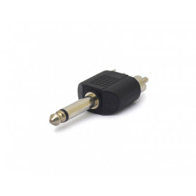 Adaptador Plug P10 6,35mm Mono para Jack RCA Duplo - JD-W8016 - Jinda