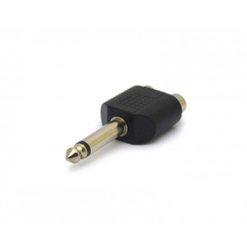 Adaptador Plug P10 6,35mm Mono para Jack RCA Duplo - JD-W8027 - Jinda