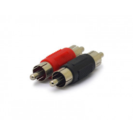Adaptador Plug RCA para Plug RCA - Cores Preto e Vermelho - JL16067 - Jiali