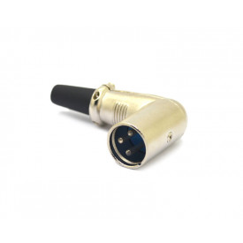 Conector XLR 90° Macho 3 Pinos - JL33015A - Jiali