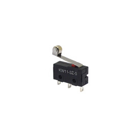 Chave Micro Switch com Haste de 17mm e Roldana Liga-(Liga) 3 Terminais 5A/250Vac - KW11-3Z-5A