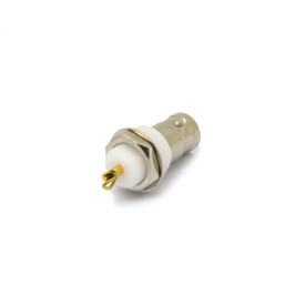 Conector BNC 50 Ohms Fêmea Reto Painel c/ Terminal de Aterramento - LF-11 - Gav 07 - KLC