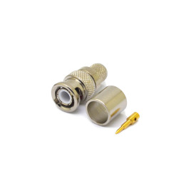 Conector BNC 50 Ohms Macho Reto Cabo Crimpagem RG 11 Pino Solto - LM-34 - Gav 64 - KLC