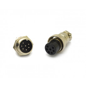 Conector Mike 7 Vias Macho para painel e Fêmea para cabo - LS-3007