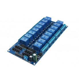 Módulo Relé Driver 16 Canais DC 12V Compatível com Arduino