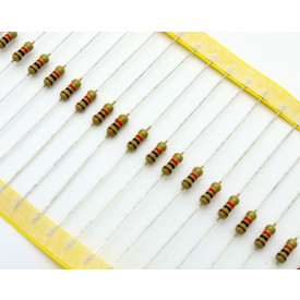 Resistor de Filme de Carbono 1/4 de Watt CR25 5% de tolerância - 0.22R Ω à 10M Ω