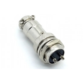 Conector Mike 2 Vias Macho para painel e Fêmea para cabo. JL33053/JL33054
