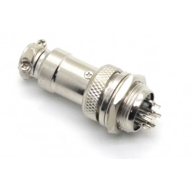 Conector Mike 6 Vias Macho para painel e Fêmea para cabo.  JL33053/JL33054