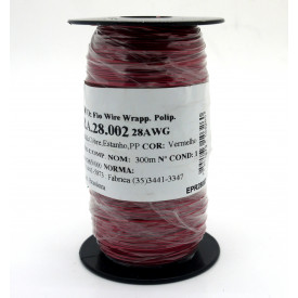 Fio Wire Wrap 28AWG  0.08mm  Vermelho WPR.A.28.002 Rolo com 300 Metros - Almak