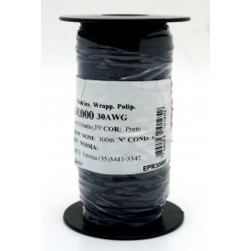 Fio Wire Wrap 30AWG  0.05mm  Preto WPR.A.30.000 Rolo com 300 Metros - Almak