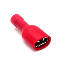 Terminal Faston Fêmea Totalmente Isolado em PVC 22-16 AWG 0.25 a 1mm Vermelho - FE2216-1TI - Eletro Service