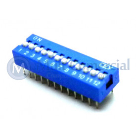 Chave Dip Switch 180° 12 Vias DS1040-12BN - Connfly 