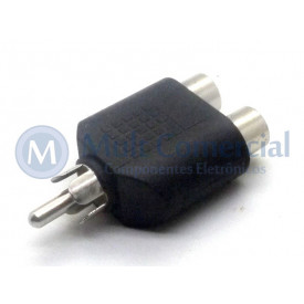 Plug adaptador RCA Fêmea Duplo para RCA Macho - JL16048