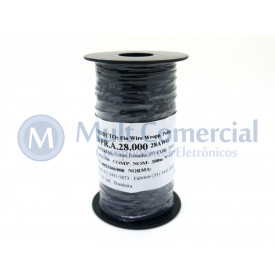 Fio Wire Wrap 28AWG Preto Rolo com 300 Metros - Almak