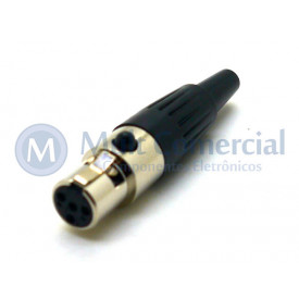 Conector Mini XLR Fêmea Solda Fio Para Cabo 4 Vias - WTN-11-1327/4P