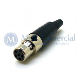 Conector Mini XLR Fêmea Solda Fio Para Cabo 5 Vias - WTN-11-1327/5P