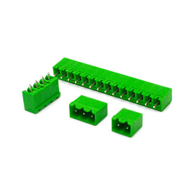 Conector Verde Multipolar STLZ950GV Macho 180º (Vertical) Com as Laterais Fechadas - Passo 5,08mm - 2 a 18 Vias - Phoenix Mecano