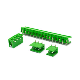 Conector Verde Multipolar STLZ950H Macho 90º (Horizontal) Com as Laterais Abertas - Passo 5,08mm - 2 a 18 Vias - Phoenix Mecano