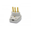 Plug Tomada Desmontável Cinza 90º 2P 10A/250V - Ref.1664 - Daneva
