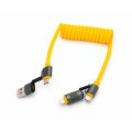 Cabo de Carregador Turbo 60W 4 em 1 USB 2.0 com Tipo C e USB-A - Diversas Cores